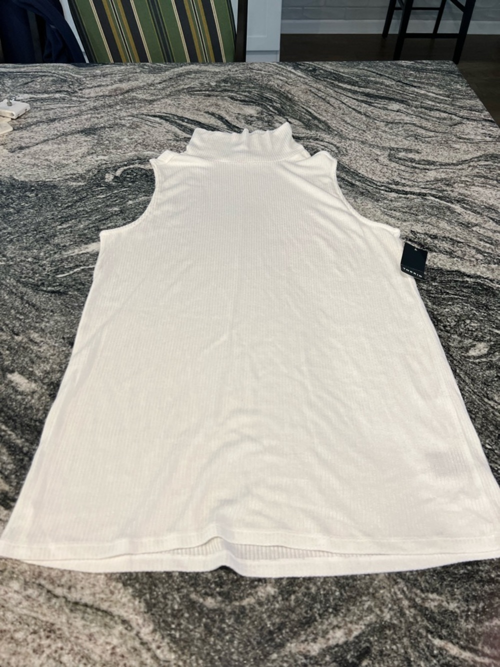 torrid White Ribbed Mock Neck Sleeveless Tank